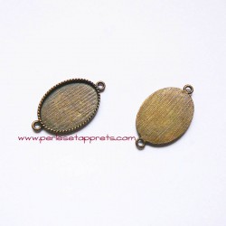 Pendentif connecteur ovale 35mm bronze laiton, à décorer pour bijoux, fimo, perles et apprêts