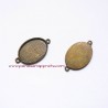 Lot 10 pendentif connecteur ovale 35mm bronze