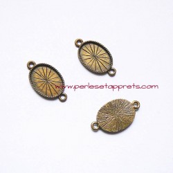 Pendentif connecteur ovale 27mm bronze laiton, à décorer, fimo, bijoux, perles et apprêts