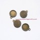 Lot 6 pendentifs ronds 15mm bronze