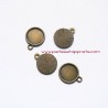 Lot 6 pendentifs ronds 15mm bronze
