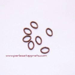 Lot 20 anneaux de jonction ovale ouvert simple en métal cuivre 6mm, perles et apprêts pour bijoux