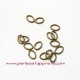 Lot 30 anneaux ovales ouverts de jonction 7mm bronze laiton, perles et apprêts