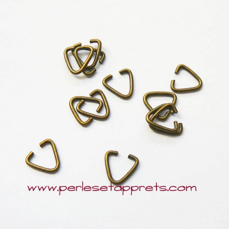 Lot 20 anneaux triangles 9mm bronze laiton pour bijoux, perles et apprêts