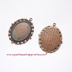 Pendentif ovale 60mm cuivre bronze à décorer, perles et apprêts