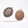 Lot 3 pendentif ovale 60mm cuivre