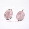 Pendentif ovale 40mm argent à décorer, perles et apprêts