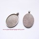 Pendentif ovale 40mm argent rhodié rodium à décorer, perles et apprêts