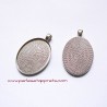 Lot 7 Pendentif ovale 40mm rhodium