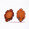 Lot 10 Pendentif ovale 50mm marron