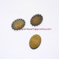 Lot 21 pendentifs connecteur ovale 18mm bronze