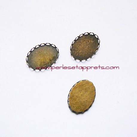 Lot 6 pendentifs connecteur ovale 18mm bronze laiton à décorer, perles et apprêts