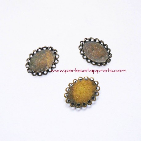 Pendentif connecteur ovale 22mm bronze laiton pour bijoux, à décorer, perles et apprêts