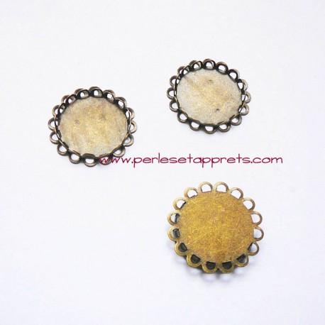 Lot 6 pendentifs connecteur rond 25mm bronze laiton à décorer, pour bijoux, perles et apprêts