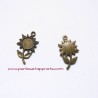 Lot 5 pendentifs fleur 25mm bronze