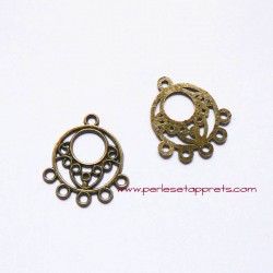 Lot 6 pendentif rond 25mm bronze