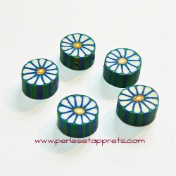 Perle ronde verte 10mm fimo