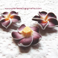 Perle fleur marron 20mm, cabochon en fimo pâte polymère pour bijoux, perles et apprêts