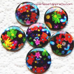 Perle de nacre noir multicouleur 25mm pour bijoux, perles et apprêts