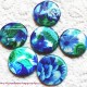 Perle de nacre bleu vert 25mm pour bijoux, perles et apprêts