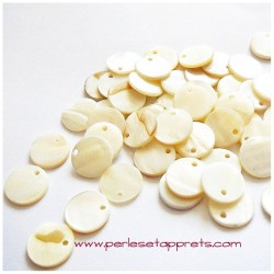 Perle nacre 12mm sequin blanc