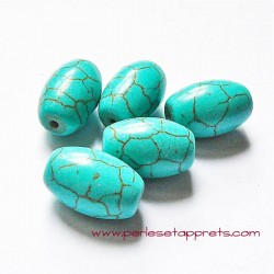 Perle ovale en turquoise 17mm pour bijoux, perles et apprêts