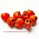 Tête de mort, skull, howlite orange 10mm, pour bijoux, perles et apprêts
