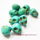Tête de mort, skull, howlite turquoise 10mm, pour bijoux, perles et apprêts