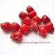 Tête de mort, skull, howlite rouge 10mm, pour bijoux, perles et apprêts