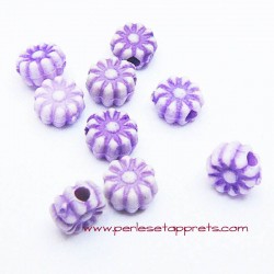 Perle synthétique fleur violet mauve 6mm pour bijoux, perles et apprêts