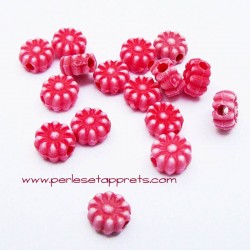 Perle synthétique fleur rouge 6mm pour bijoux, perles et apprêts