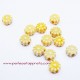 Perle synthétique fleur jaune 6mm pour bijoux, perles et apprêts