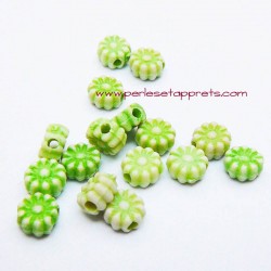 Perle synthétique fleur verte 6mm pour bijoux, perles et apprêts