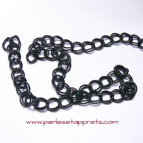 Chaîne double anneau 10mm noir, pour bijoux, perles et apprêts