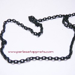 Chaîne maille forçat 5mm noir pour bijoux, perles et apprêts