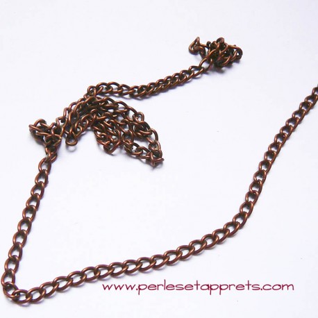 Chaîne maille gourmette 4mm cuivre bronze, pour bijoux, perles et apprêts