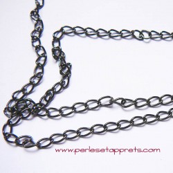 Chaîne maille gourmette 5mm gris gunmetal pour bijoux, perles et apprêts