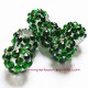 Perle shamballa ronde transparente strass vert 12mm, pour bijoux, bracelet, perles et apprêts