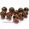 Lot 8 Perle shamballa 12mm noir strass or