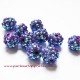 Perle shamballa ronde violet strass 12mm pour bijoux, bracelet, perles et apprêts