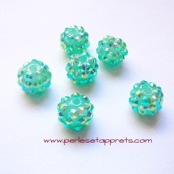 Perle shamballa 12mm vert opaline