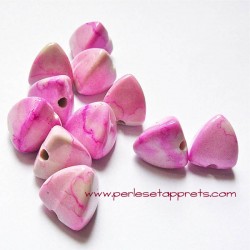 Perle synthétique pyramide rose 13mm pour bijoux, perles et apprêts