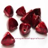 Lot 9 Perle synthétique 13mm pyramide rouge