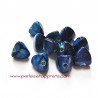 Lot 7 Perle synthétique 13mm pyramide bleue