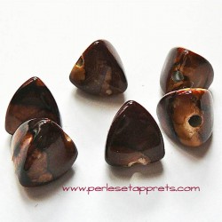 Perle synthétique pyramide marron 13mm pour bijoux, perles et apprêts