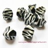 Lot 10 Perle synthétique 16mm noir blanc