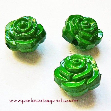 Perle synthétique rose verte 16mm pour bijoux, perles et apprêts