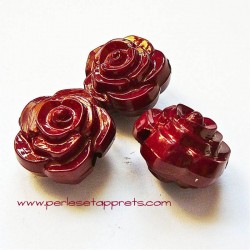Perle synthétique rose bordeaux 16mm pour bijoux, perles et apprêts