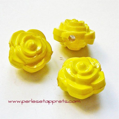 Perle synthétique rose jaune 16mm pour bijoux, perles et apprêts