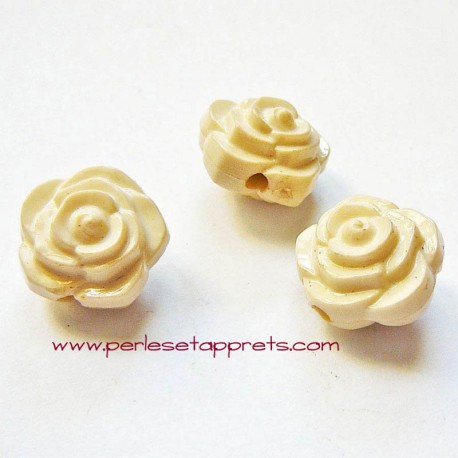 Perle synthétique rose ivoire 16mm pour bijoux, perles et apprêts